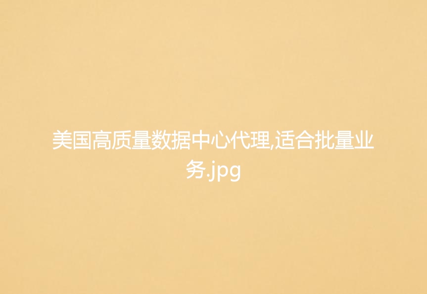 美国高质量数据中心代理,适合批量业务