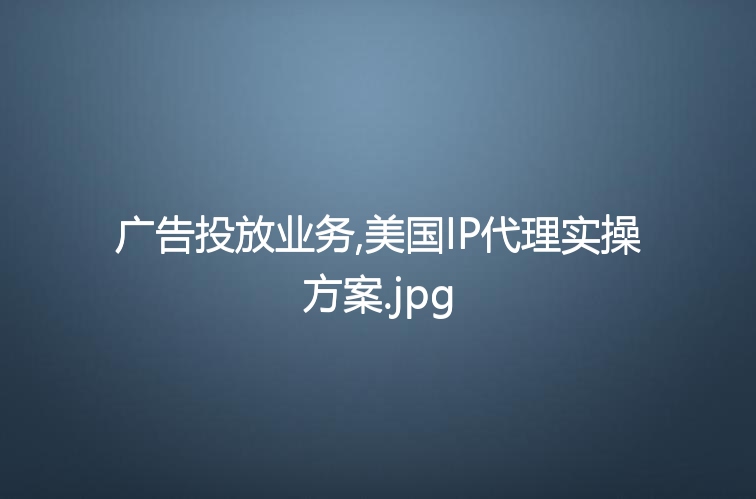 广告投放业务,美国IP代理实操方案