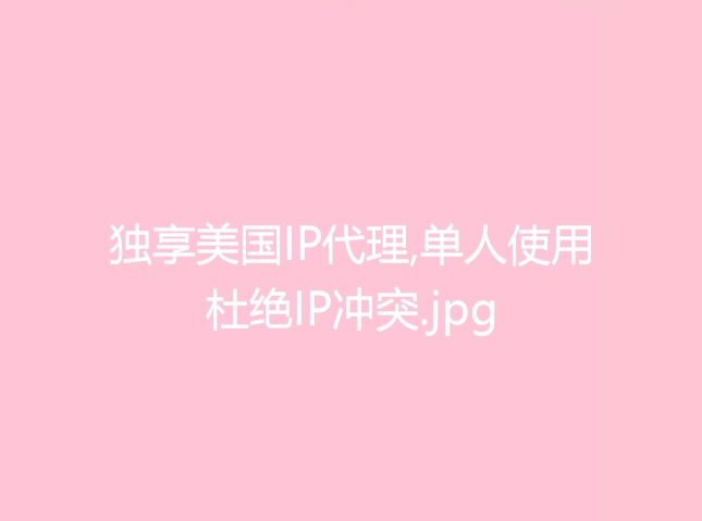独享美国IP代理,单人使用杜绝IP冲突