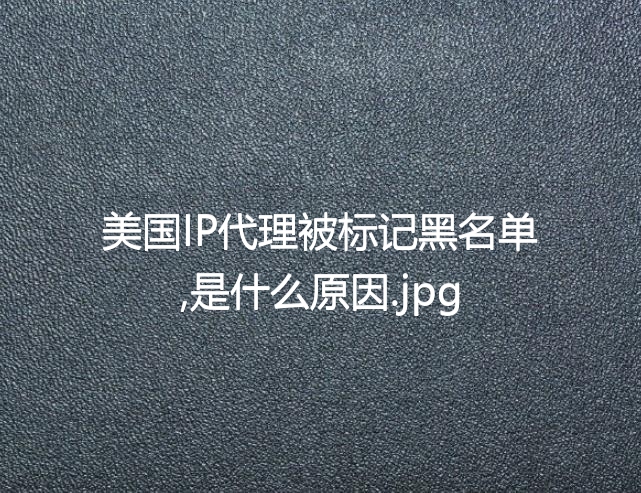 美国IP代理被标记黑名单,是什么原因