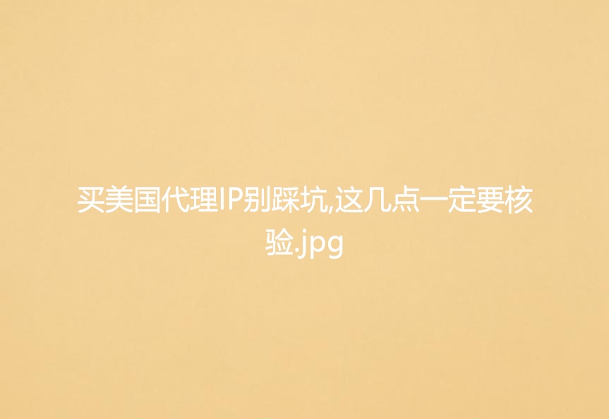 买美国代理IP别踩坑,这几点一定要核验