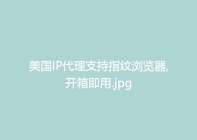 美国IP代理支持指纹浏览器,开箱即用