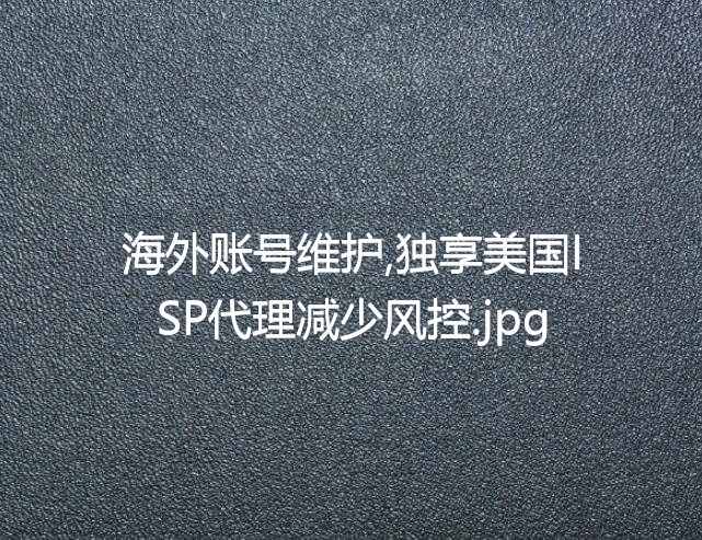 海外账号维护,独享美国ISP代理减少风控