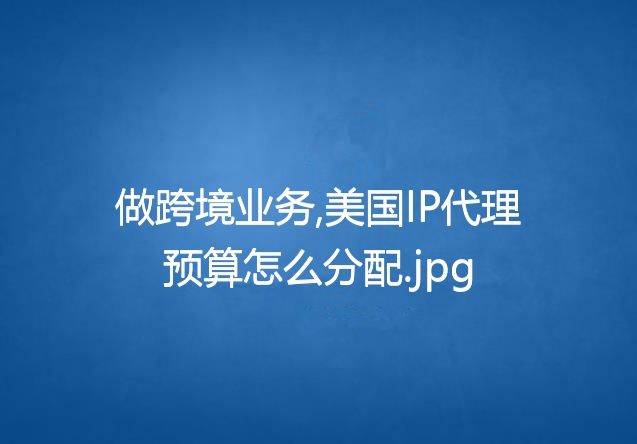 做跨境业务,美国IP代理预算怎么分配