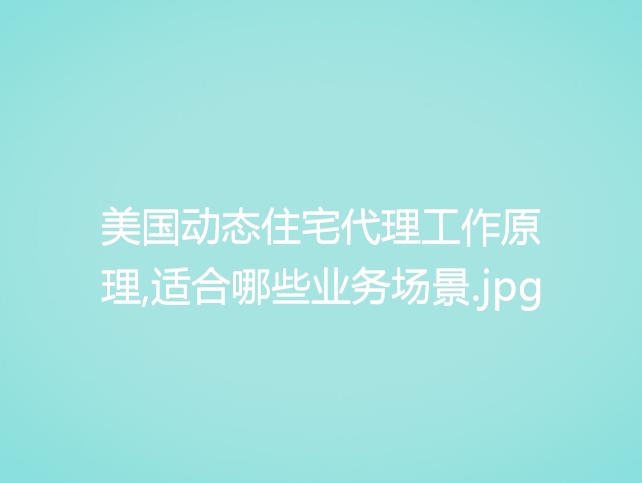 美国动态住宅代理工作原理,适合哪些业务场景