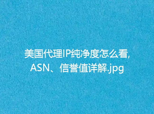 美国代理IP纯净度怎么看,ASN、信誉值详解