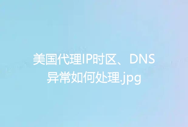 美国代理IP时区、DNS异常如何处理