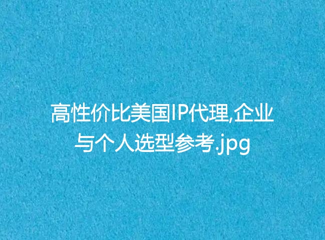 高性价比美国IP代理,企业与个人选型参考