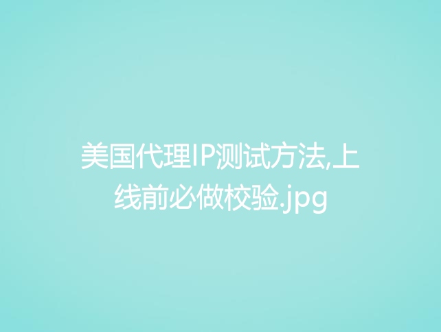美国代理IP测试方法,上线前必做校验