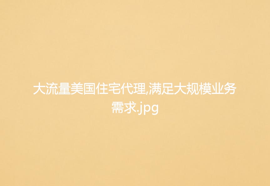 大流量美国住宅代理,满足大规模业务需求