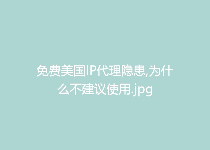 免费美国IP代理隐患,为什么不建议使用
