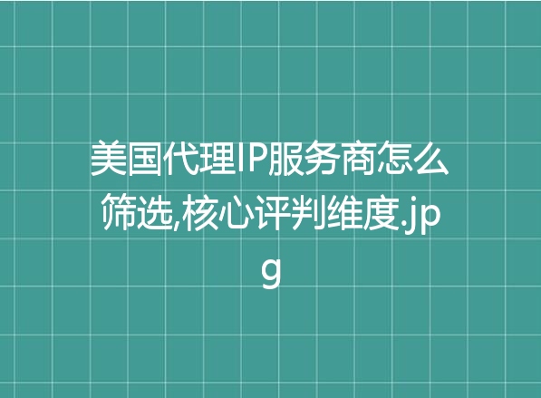 美国代理IP服务商怎么筛选,核心评判维度