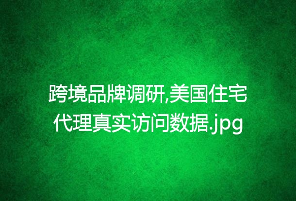 跨境品牌调研,美国住宅代理真实访问数据