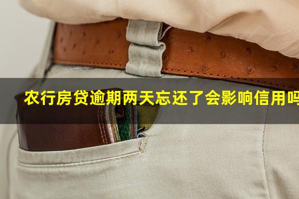 农行房贷逾期两天忘还了会影响信用吗