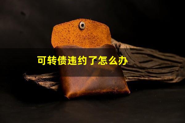 可转债违约了怎么办