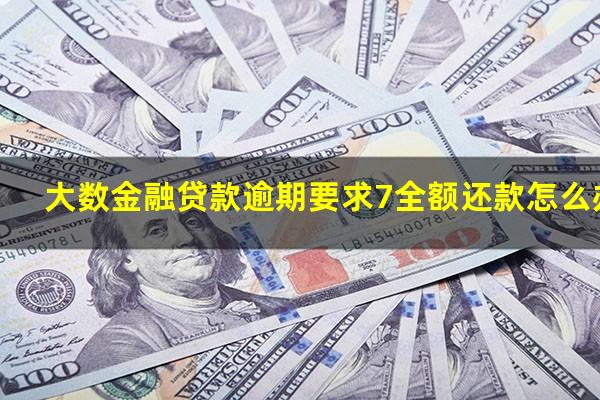 大数金融贷款逾期要求7全额还款怎么办