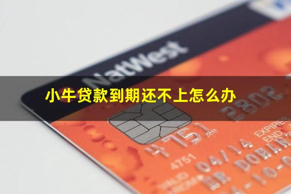 小牛贷款到期还不上怎么办