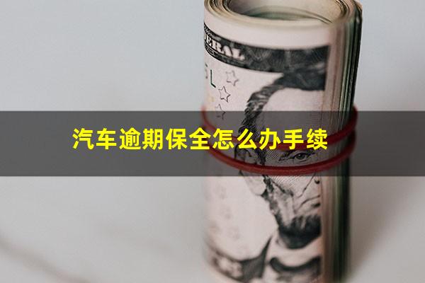 汽车逾期保全怎么办手续
