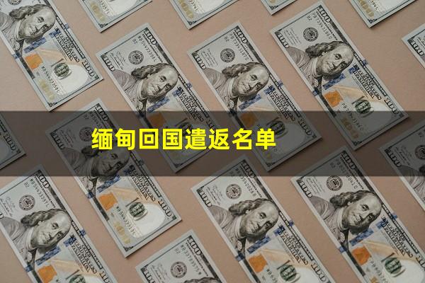 缅甸回国遣返名单